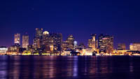 Boston Image at Night - Leonardo J Caruso Law Offices - Personal Injury Lawyer Boston MA